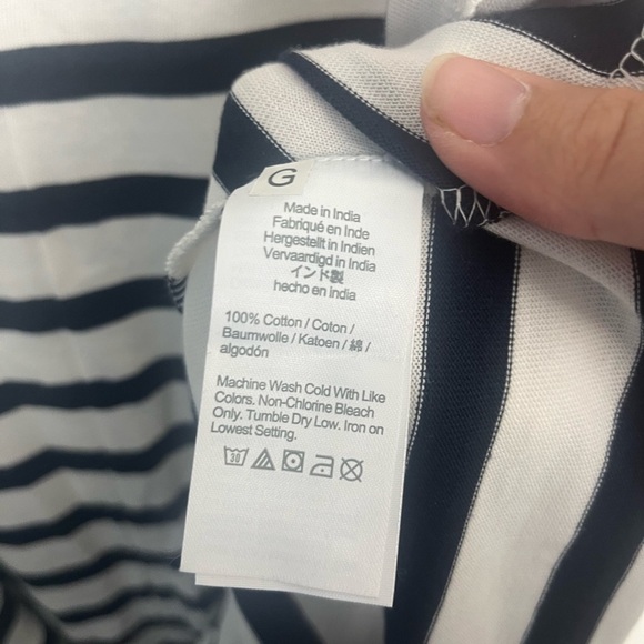 J Crew Womens Soft Cotton High Low Maxi Dress Nautical Navy White Stripe M - Picture 6 of 8